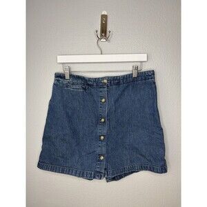 Vintage 90s Y2K White Stag Jean Denim A Line Skort Women skirt shorts 12 Modest